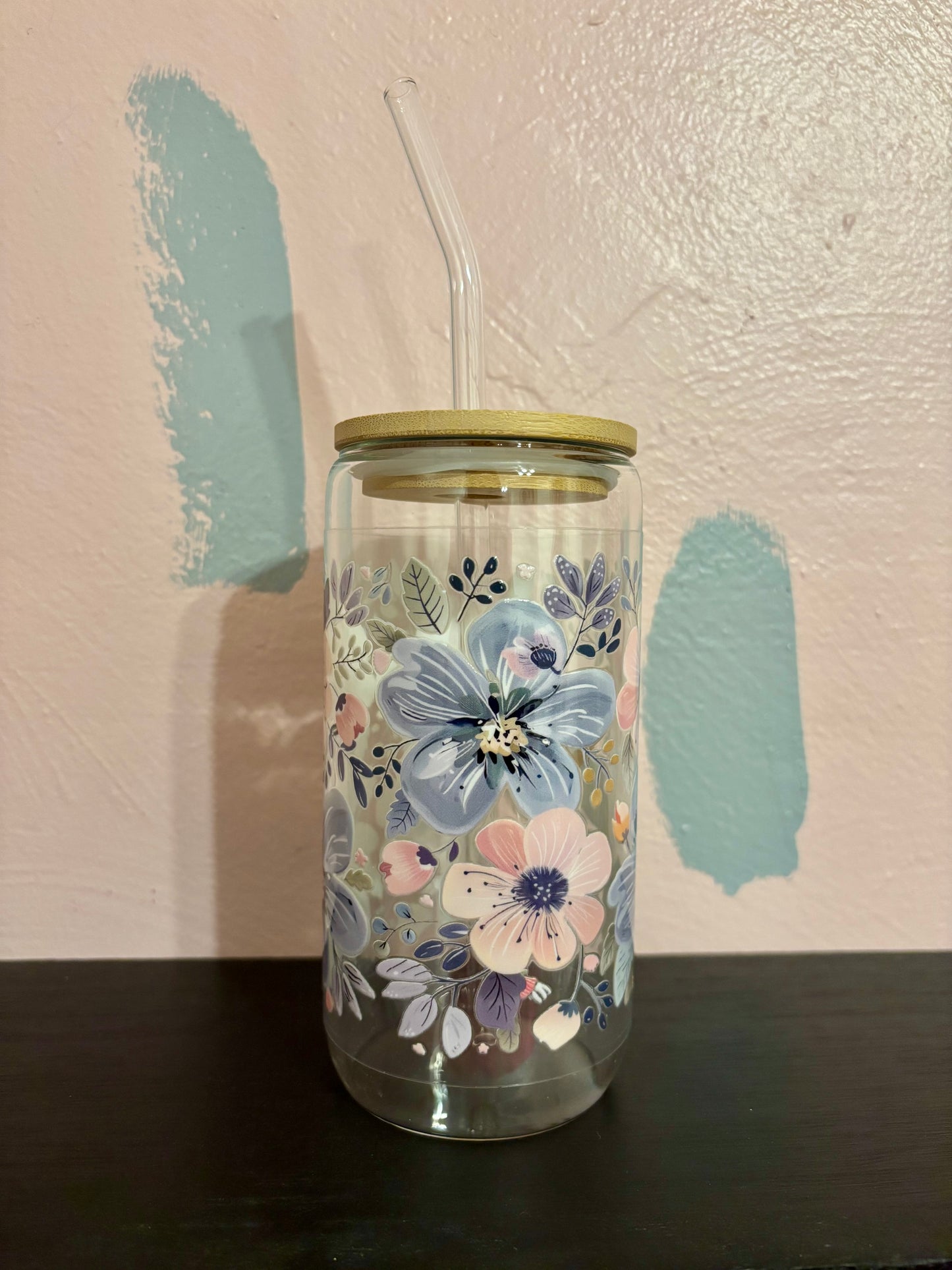 Flowers 16oz Glass Can